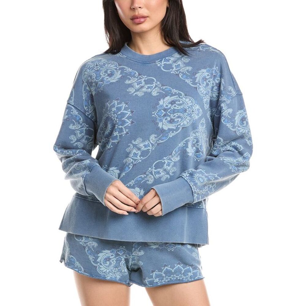 Rd Style Womens  Estelle French Terry Pullover, Navy